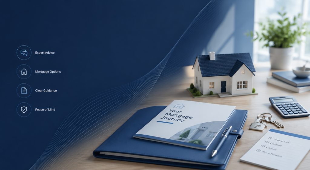 Mortgage Adviser Directory with expert advice, mortgage options, clear guidance and home finance icons.