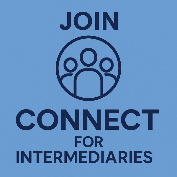 A digital graphic with the text “Join Connect for Intermediaries
