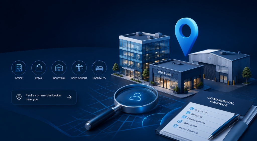 Find a Commercial Broker for office, retail, industrial, development and commercial finance needs.