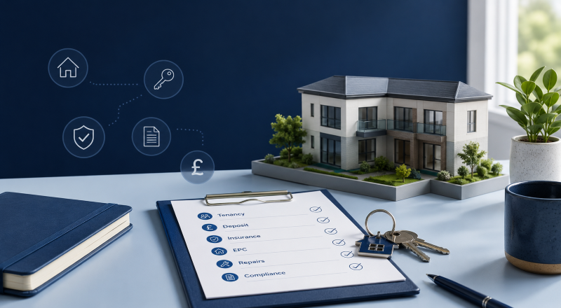 First-Time Landlord Mortgage Cases with property model, keys and landlord compliance checklist.