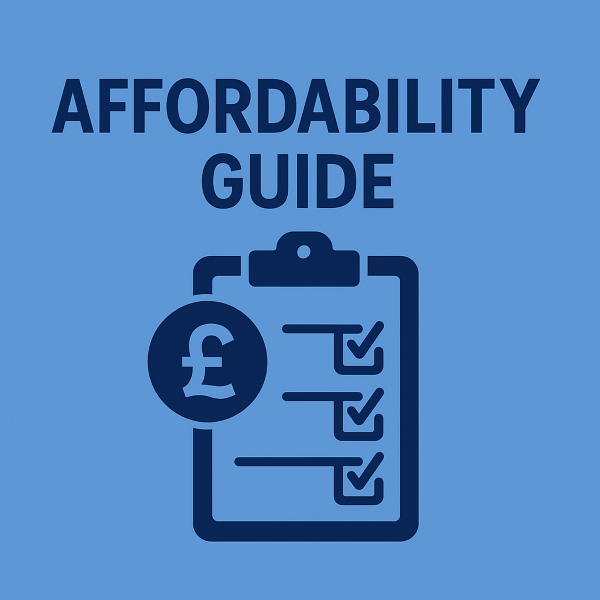 square infographic in blue brand colours, titled “Step-by-Step Mortgage Process Guide”. It displays four stages of the mortgage journey with matching icons: a document with a tick for pre-approval, a house for house hunting, a document with a pound sign for loan application, and a handshake for completion. Arrows link each step, and the layout remains clean, simple, and easy to follow.