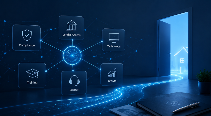 Mortgage Network Support in 2025, showing compliance, lender access, technology, training, adviser support and business growth.