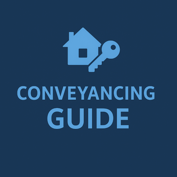 Conveyancing Guide cover image with a dark blue background and large light blue “Conveyancing Guide” text centred on the design.