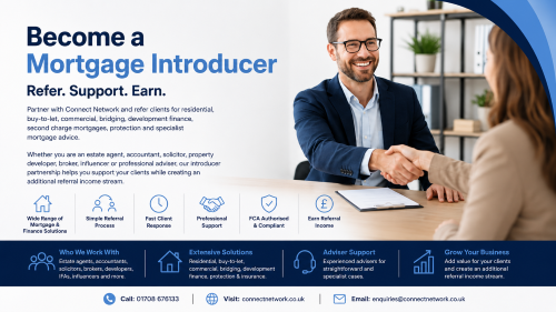 Become a mortgage introducer with Connect Network through a professional referral partnership for mortgage and finance clients.